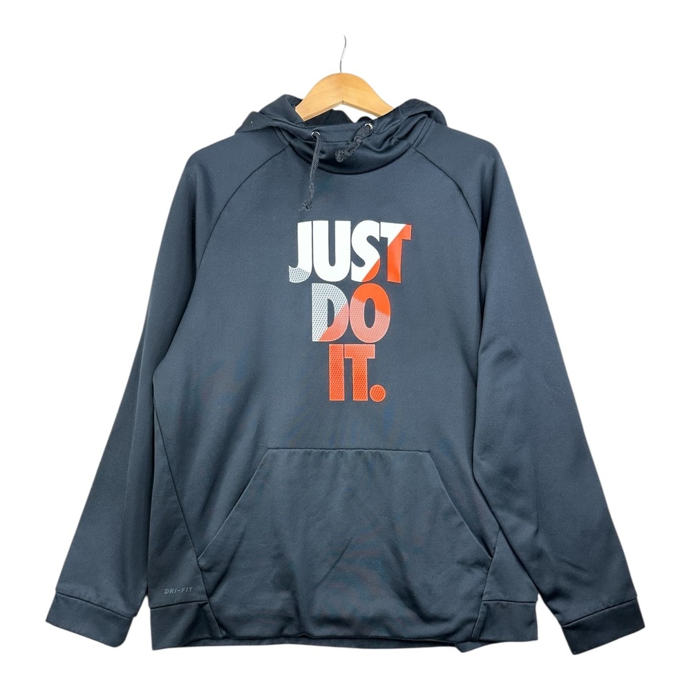 NIke Dri-Fit‎ "Just Do It" Hooded Pullover size XL Black